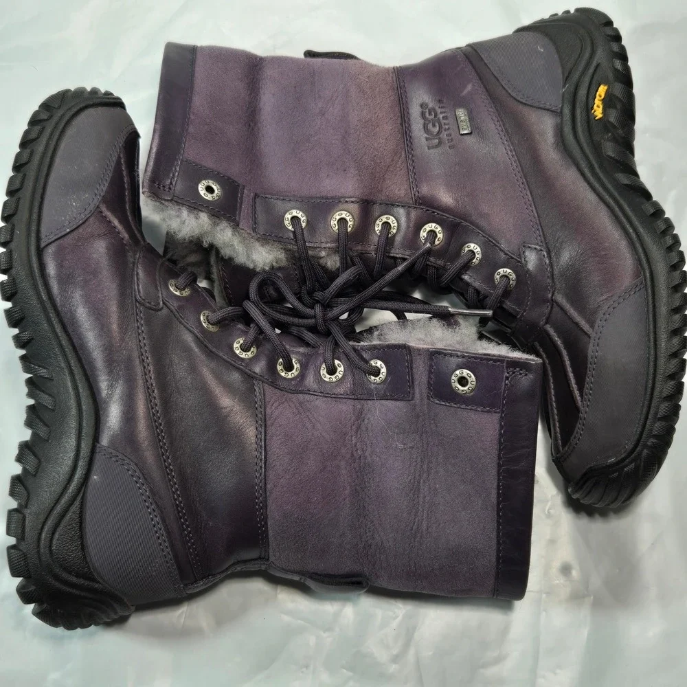 UGG Adirondack II Purple Leather Suede Winter Boots Vibram Sole 1909 Womens 6